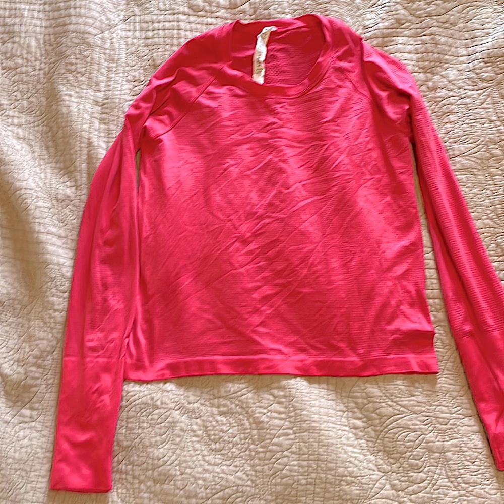 LULULEMON- Women’s - NEW - Size: 8 Swiftly Tech Cropped Long-Sleeve Shirt - Pink